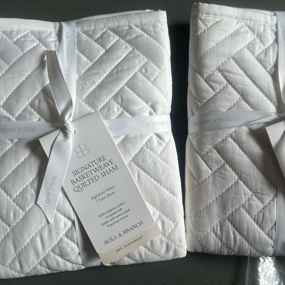 Boll & Branch Signature Basketweave Quilted Sham (2) Euro